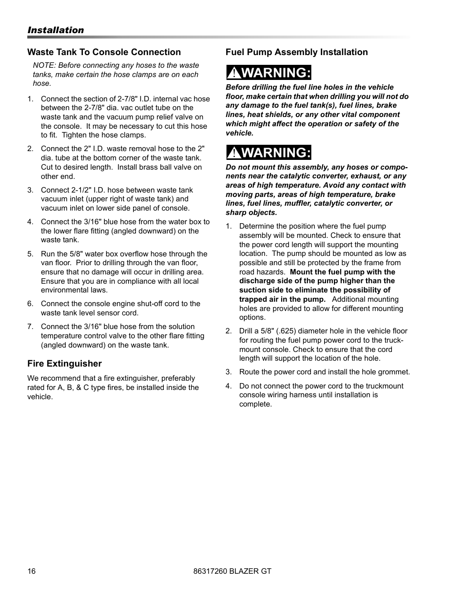 Prochem Blazer GT User Manual | Page 18 / 132
