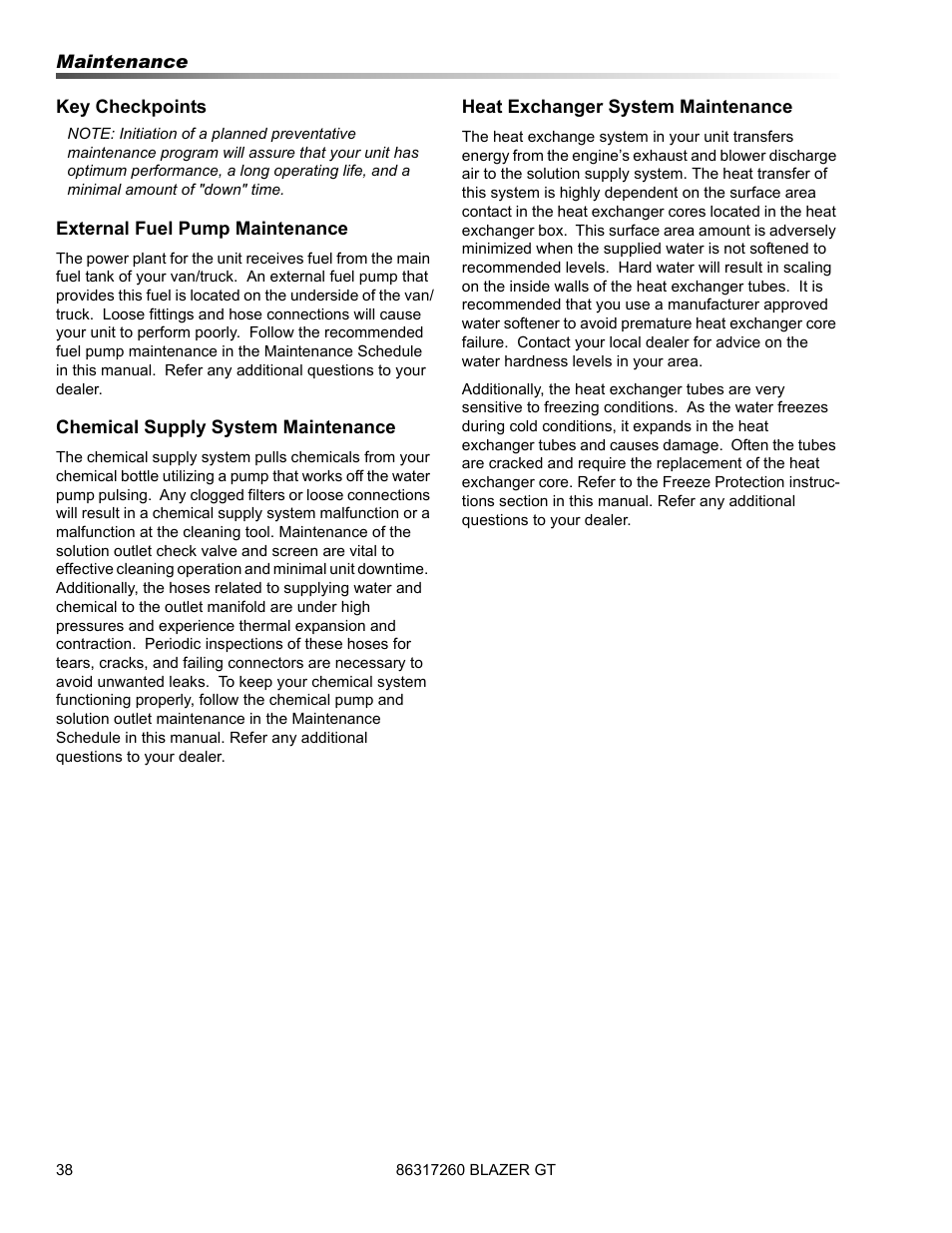 Prochem Blazer GT User Manual | Page 40 / 132