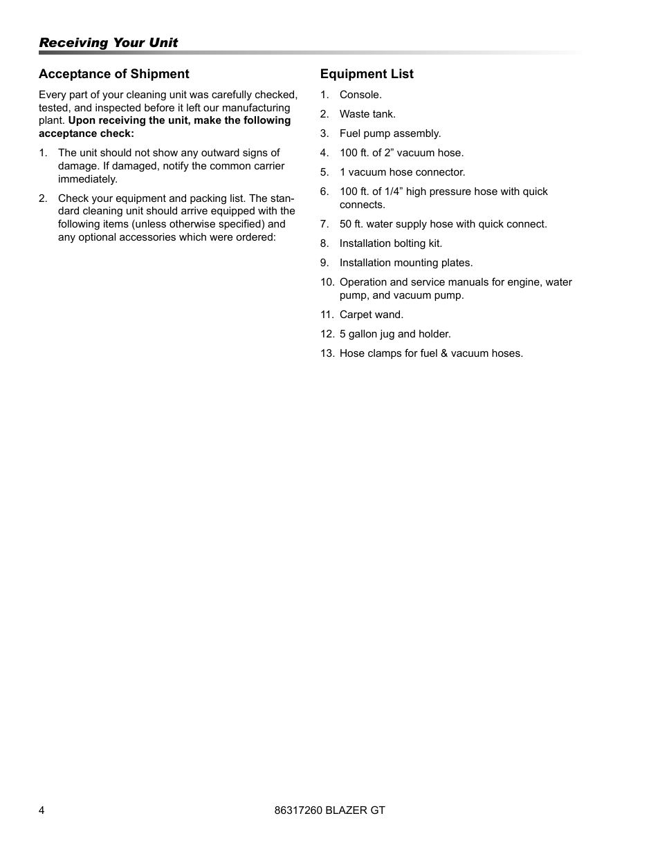 Prochem Blazer GT User Manual | Page 6 / 132