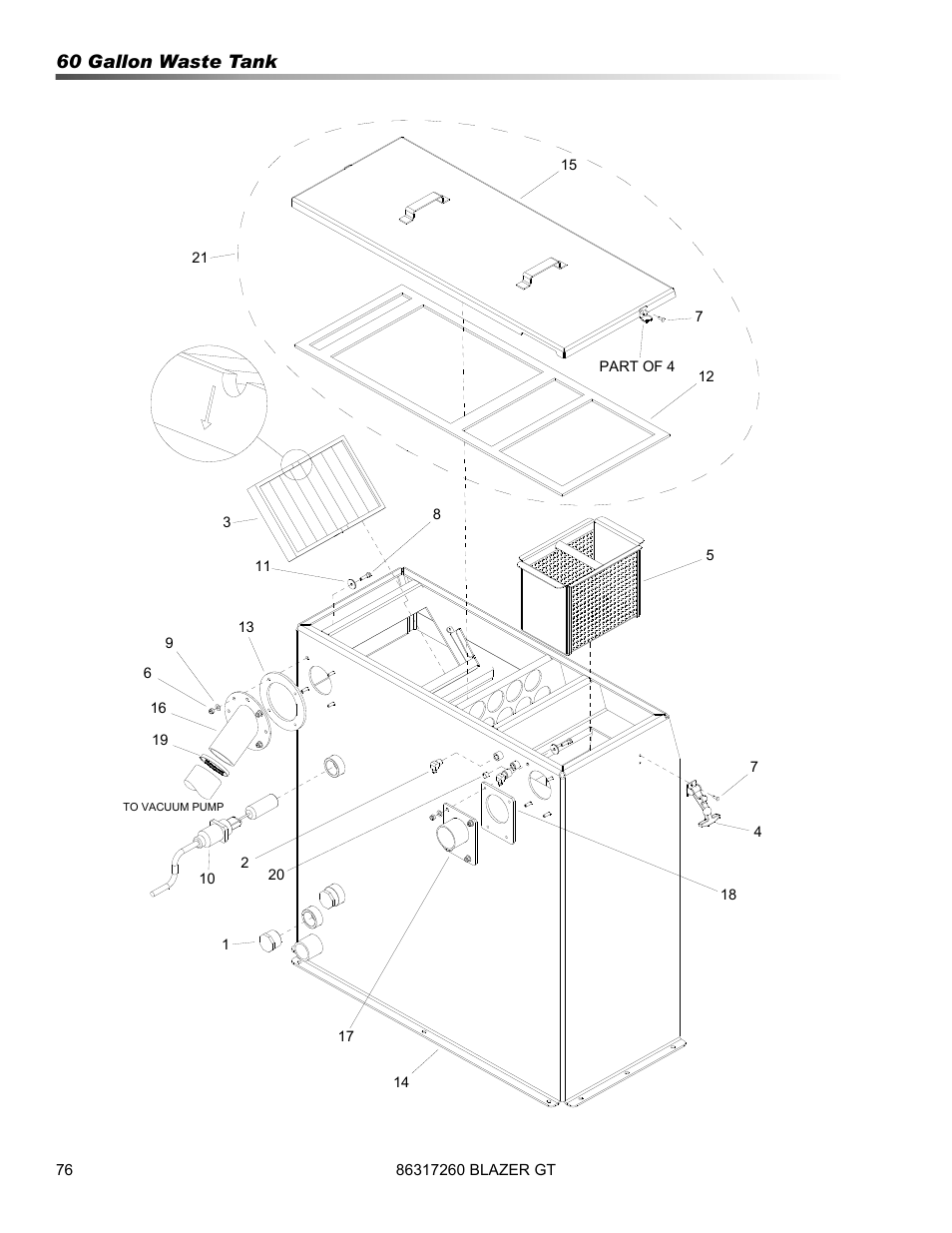 60 gallon waste tank | Prochem Blazer GT User Manual | Page 78 / 132