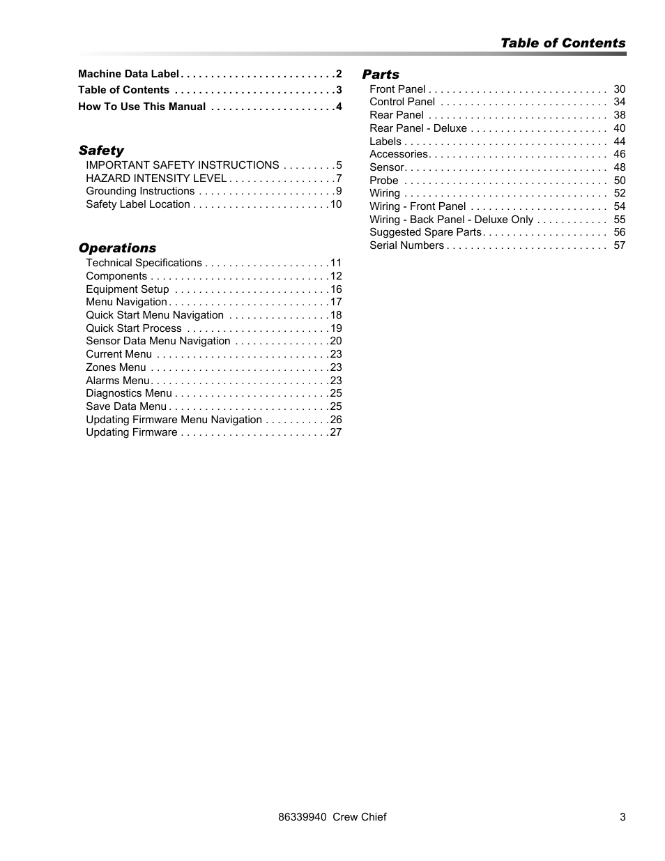Prochem Crew Chief User Manual | Page 3 / 57