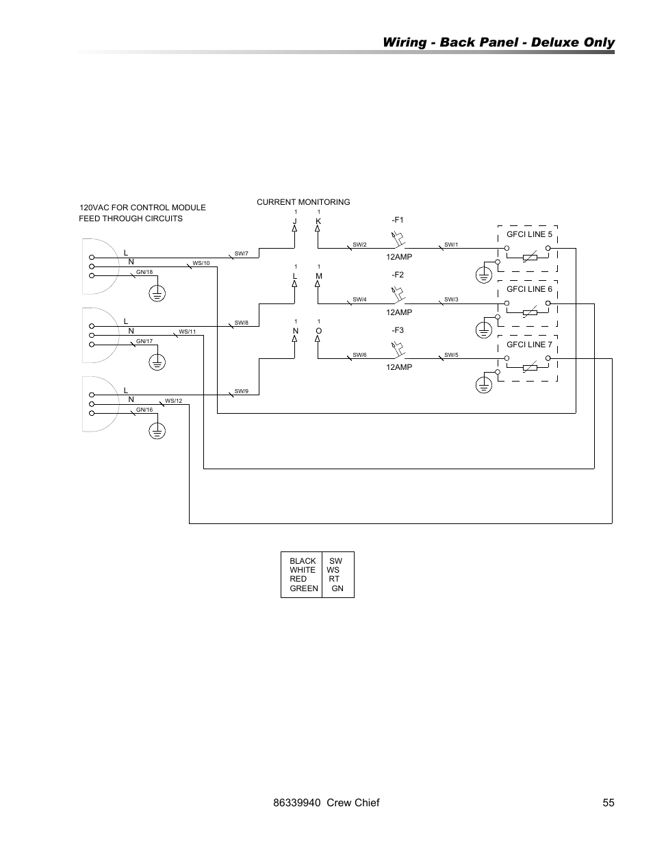 Wiring - back panel - deluxe only | Prochem Crew Chief User Manual | Page 55 / 57