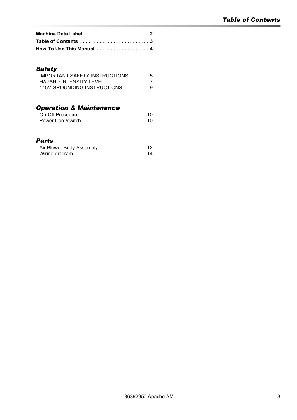 Prochem Apache Air Mover User Manual | Page 3 / 14