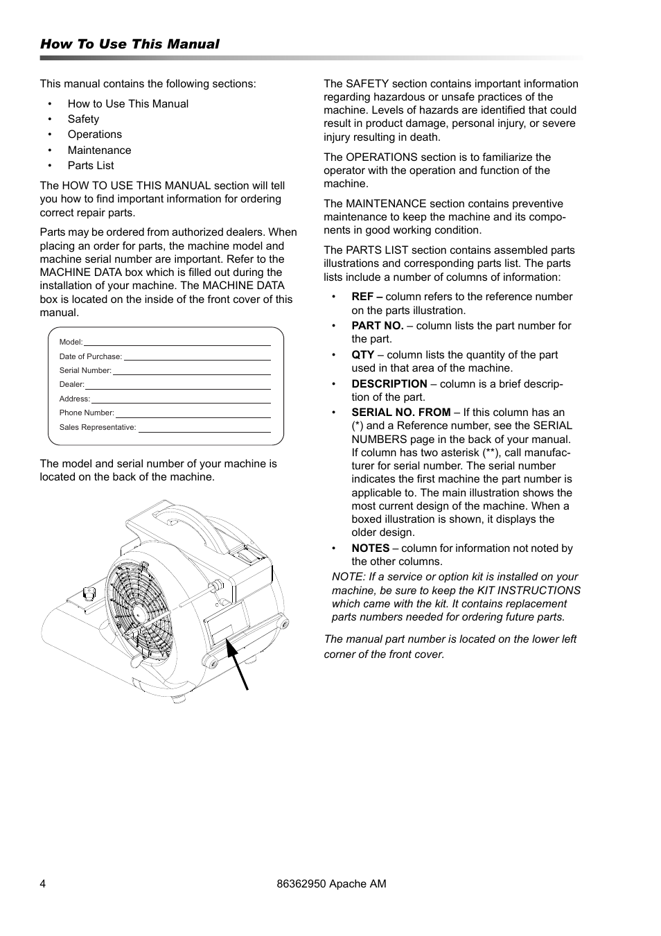 How to use this manual | Prochem Apache Air Mover User Manual | Page 4 / 14