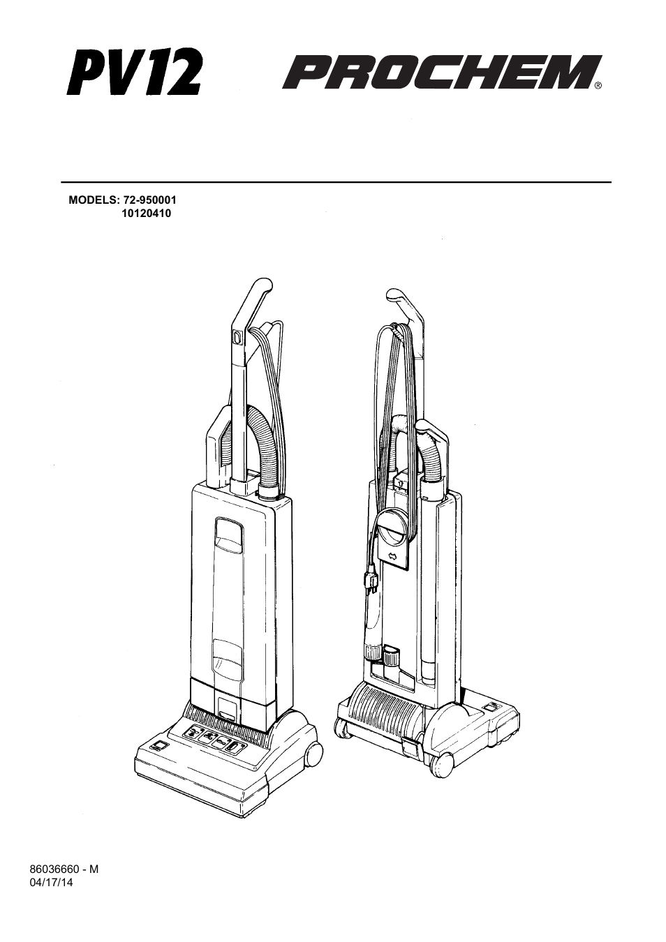 Prochem PV12 User Manual | 31 pages