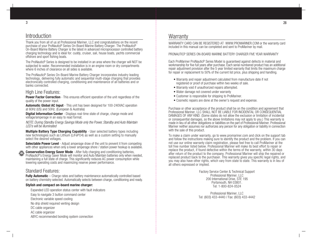 Introduction, Warranty | ProMariner ProNauticP User Manual | Page 4 / 16