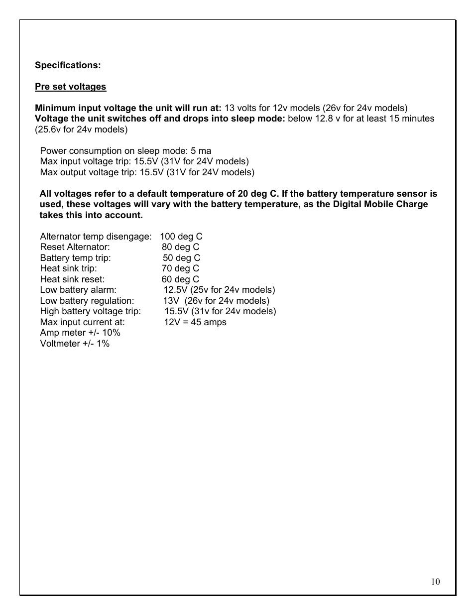 ProMariner Digital Mobile Charge Battery User Manual | Page 10 / 11