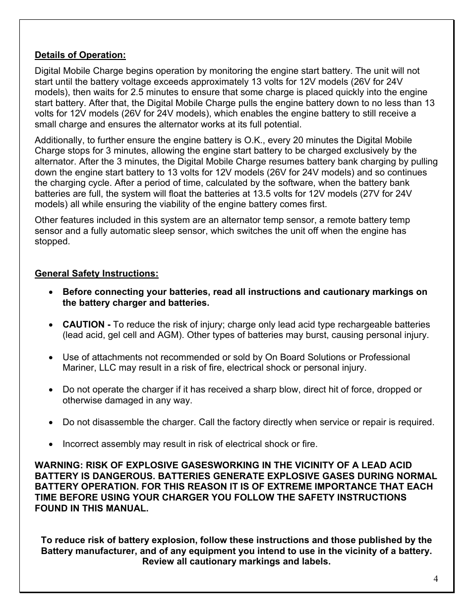 ProMariner Digital Mobile Charge Battery User Manual | Page 4 / 11