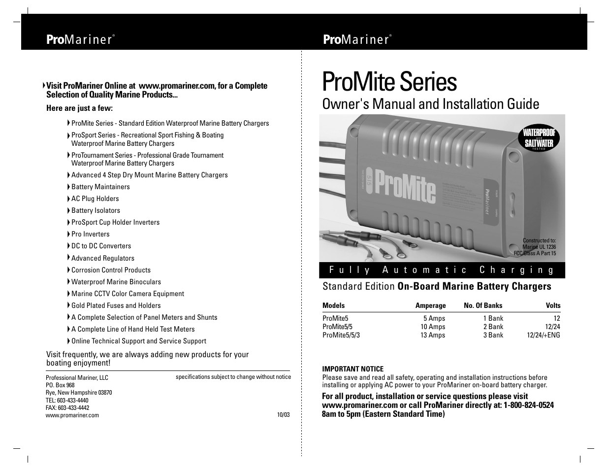 ProMariner ProMite User Manual | 9 pages