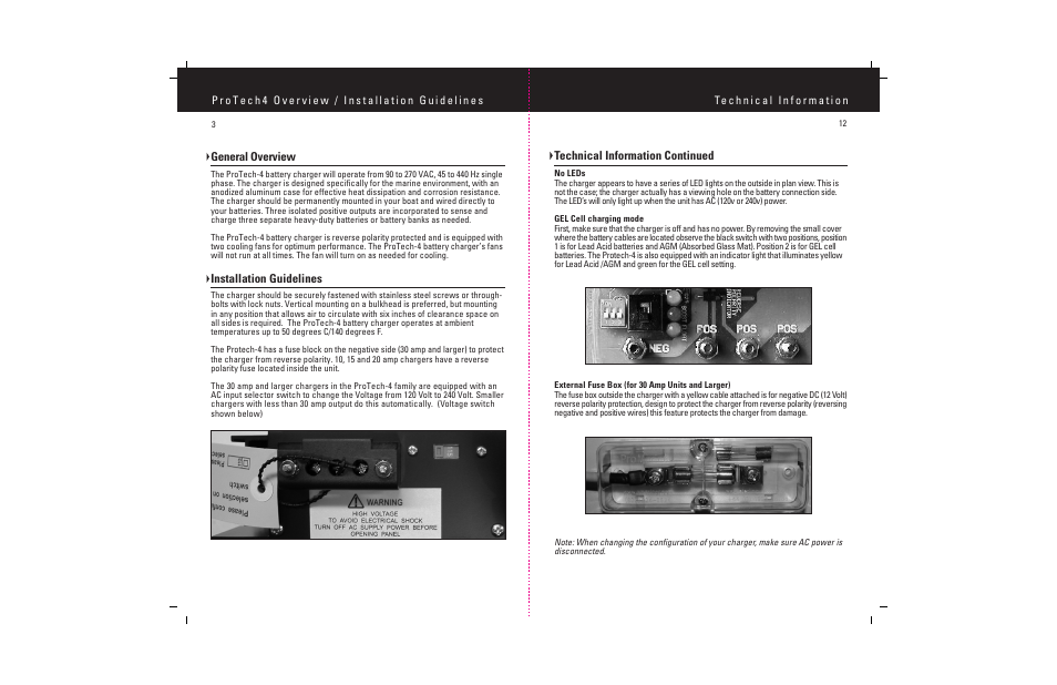 General overview, Installation guidelines, Technical information continued | ProMariner ProTech-4 User Manual | Page 14 / 18