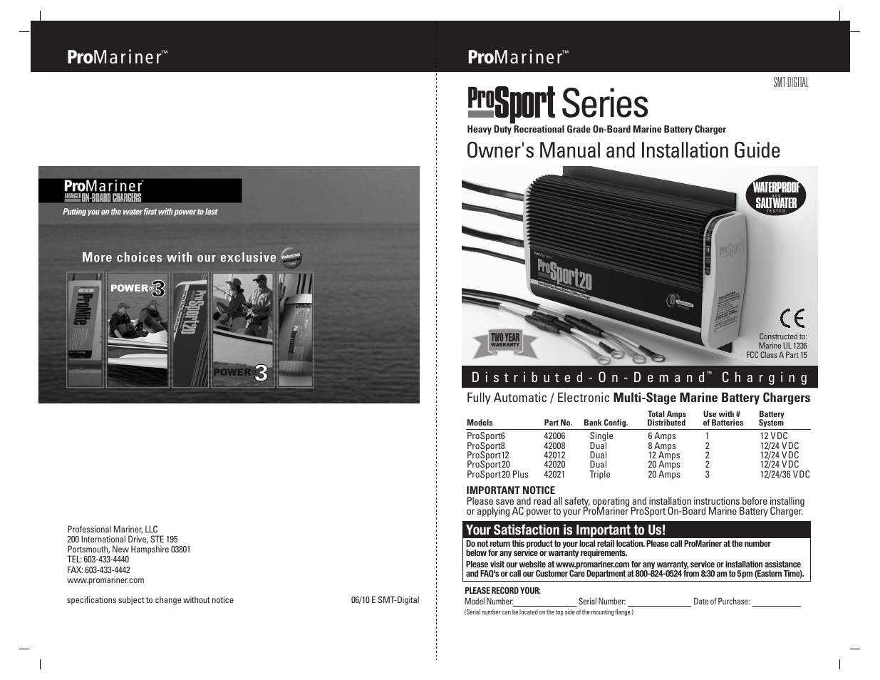 ProMariner ProSport - SMT User Manual | 14 pages