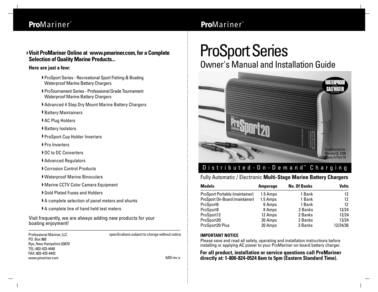 ProMariner ProSport User Manual | 9 pages