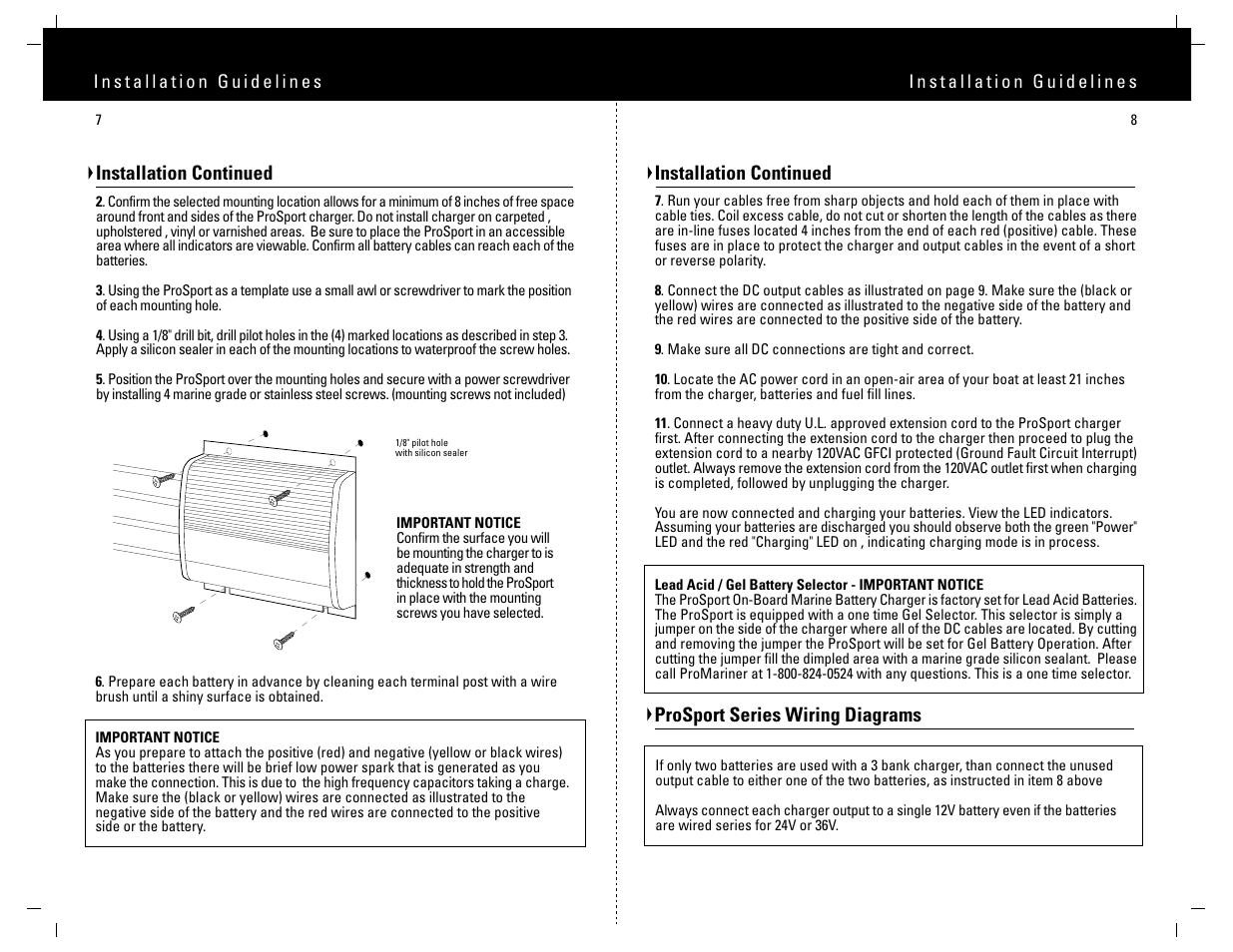 ProMariner ProSport User Manual | Page 9 / 9