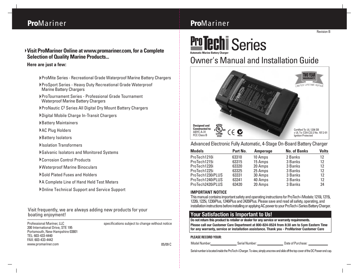 ProMariner ProTech-i User Manual | 12 pages