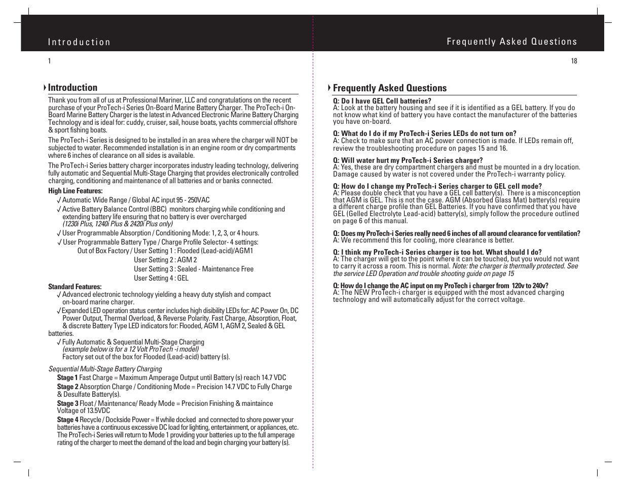 Frequently asked questions, Introduction | ProMariner ProTech-i User Manual | Page 4 / 12