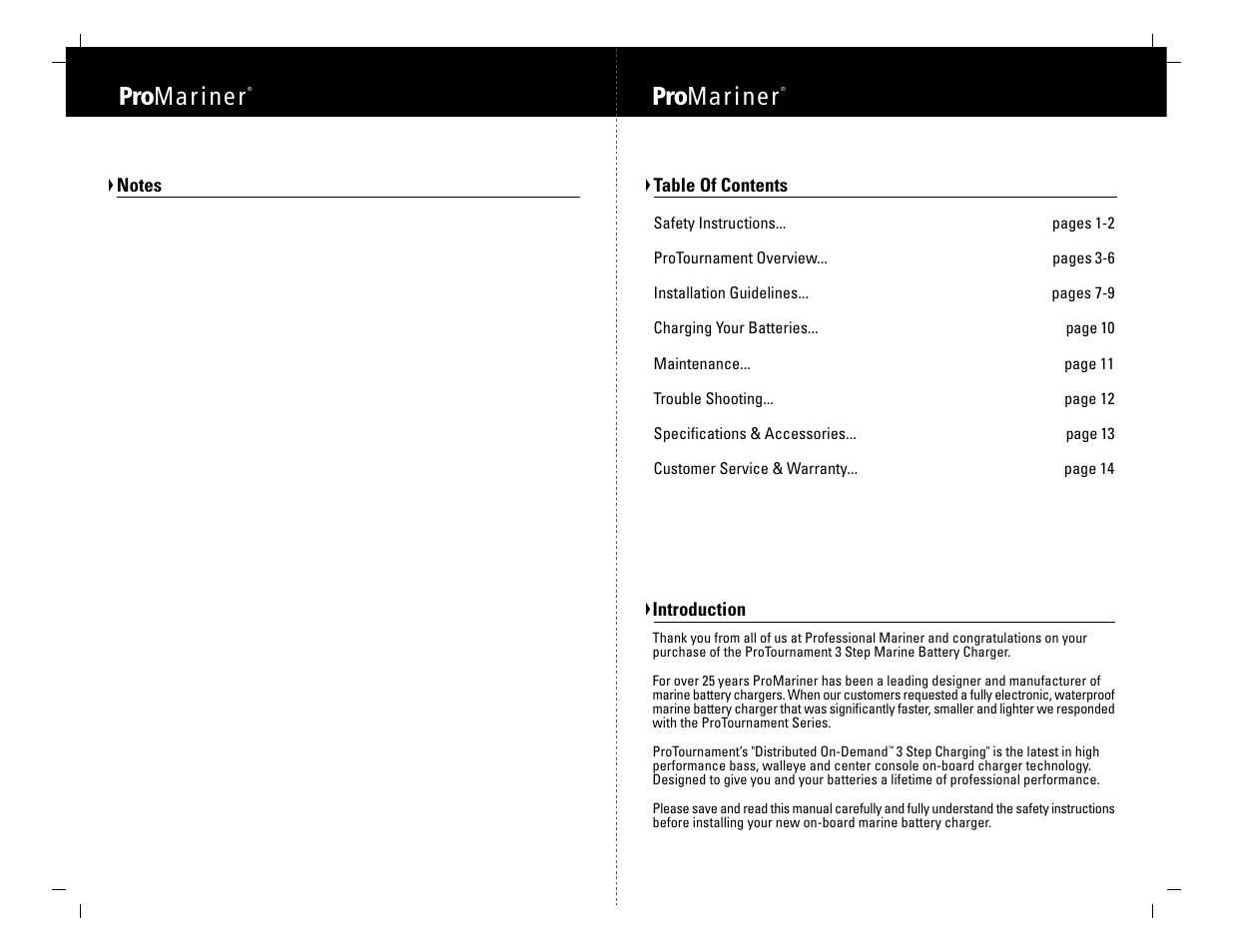 Pro ma r i ne r | ProMariner ProTournament User Manual | Page 2 / 9