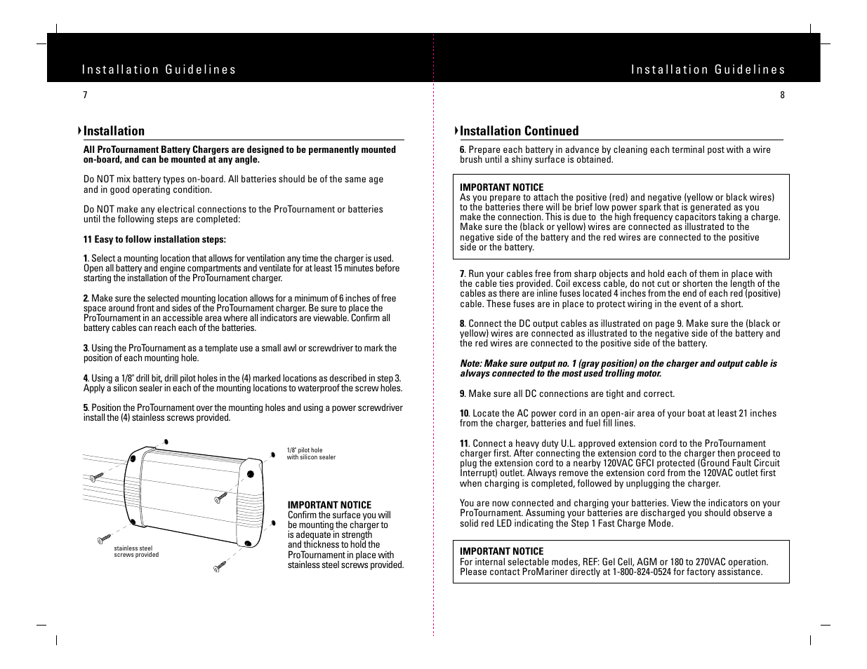 Installation continued, Installation | ProMariner ProTournament User Manual | Page 9 / 9