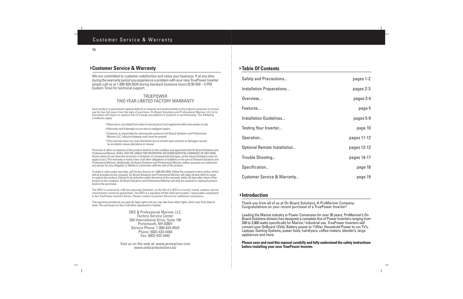 ProMariner TruePower 1500-3000 User Manual | Page 2 / 11