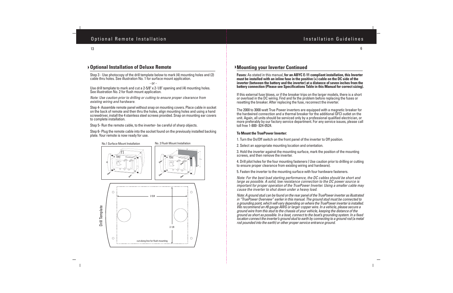 Optional installation of deluxe remote, Mounting your inverter continued, A promariner com pany | A promariner company | ProMariner TruePower 1500-3000 User Manual | Page 8 / 11