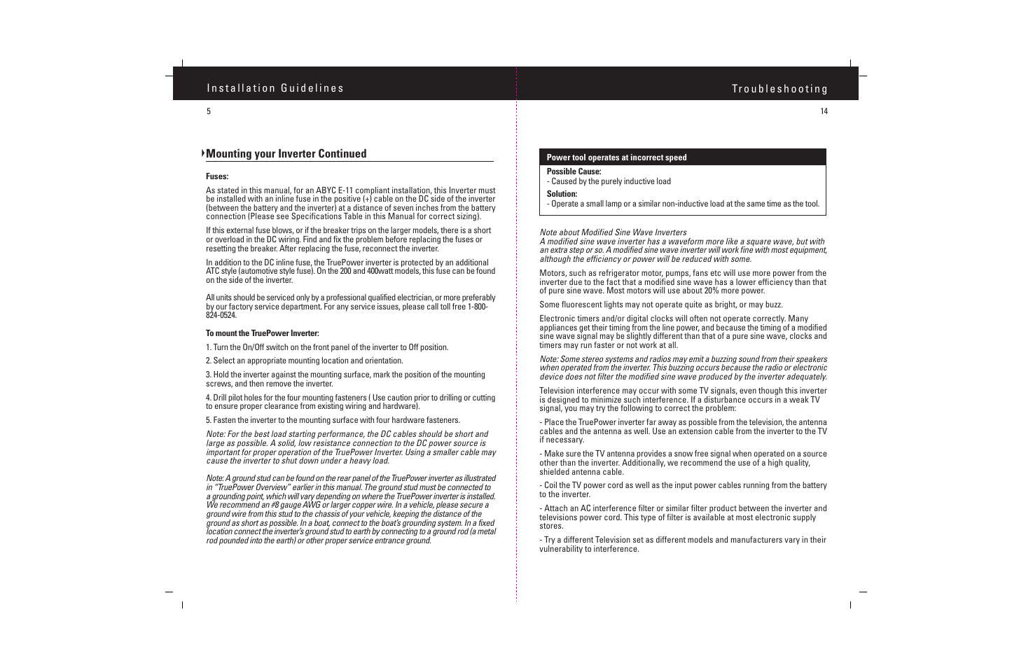 Mounting your inverter continued | ProMariner TruePower 200-400 User Manual | Page 7 / 11