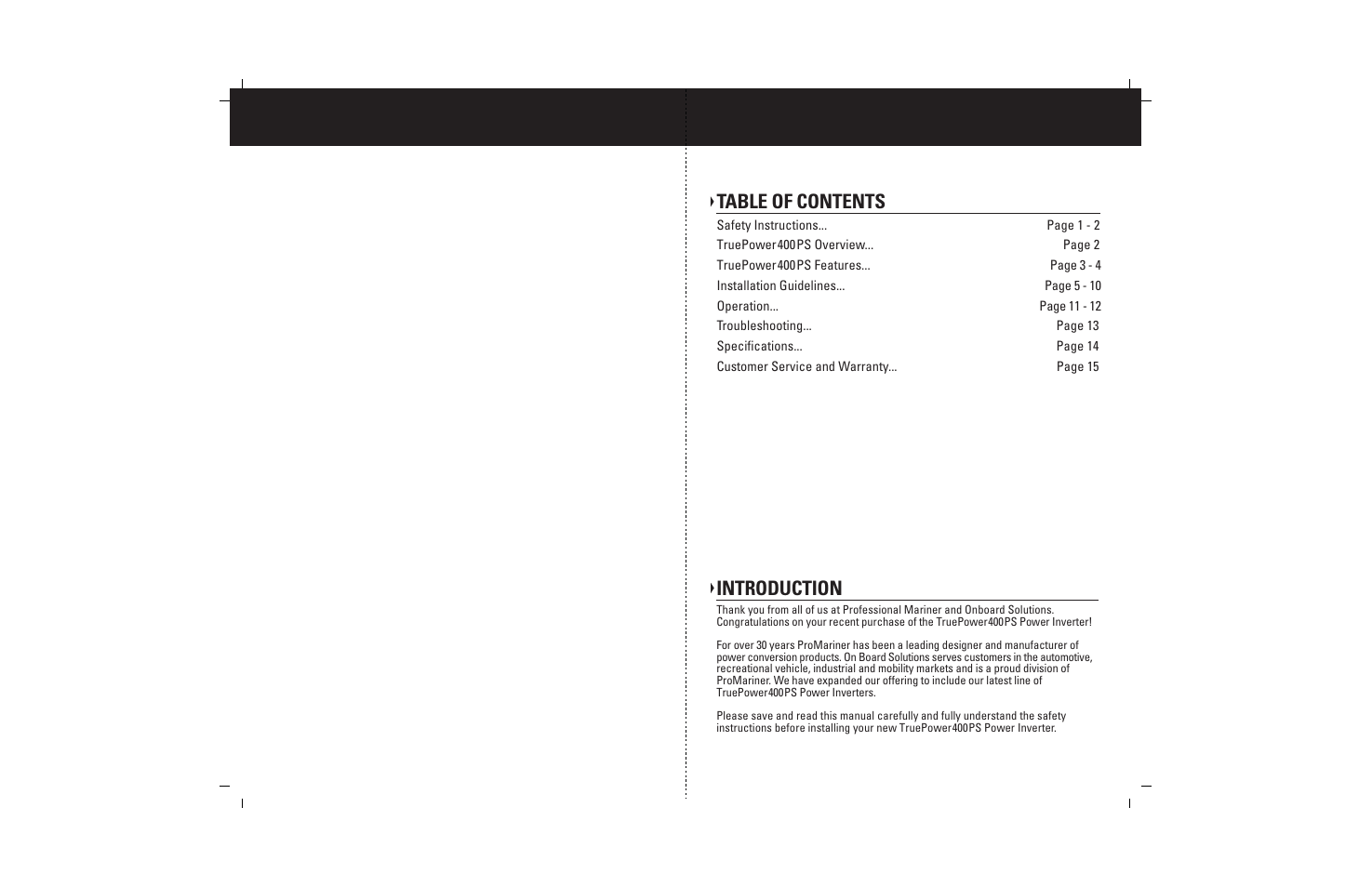 ProMariner TruePower 400PS User Manual | Page 2 / 11