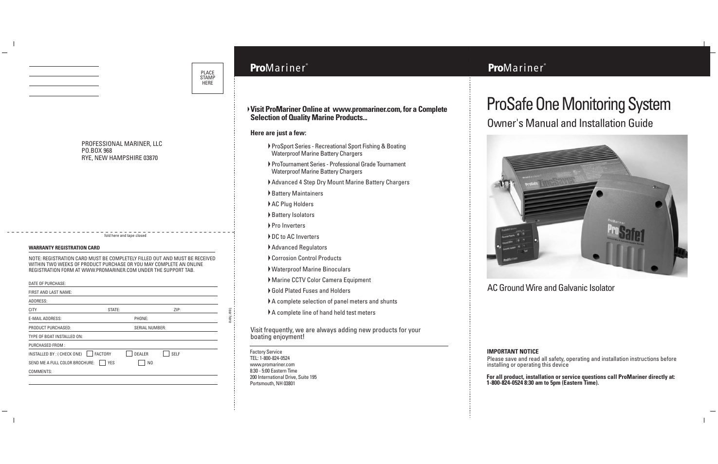 ProMariner ProSafe One User Manual | 7 pages