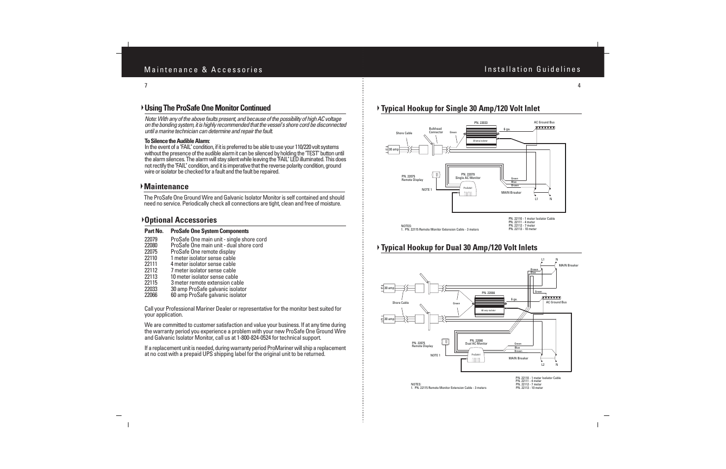 Maintenance, Using the prosafe one monitor continued | ProMariner ProSafe One User Manual | Page 6 / 7