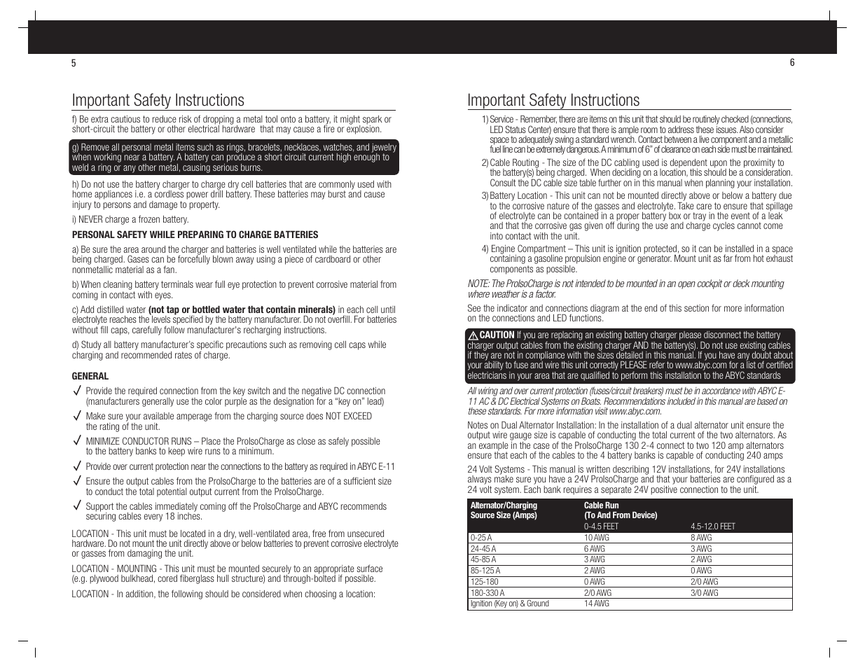 Important safety instructions | ProMariner ProIsoCharge User Manual | Page 4 / 8