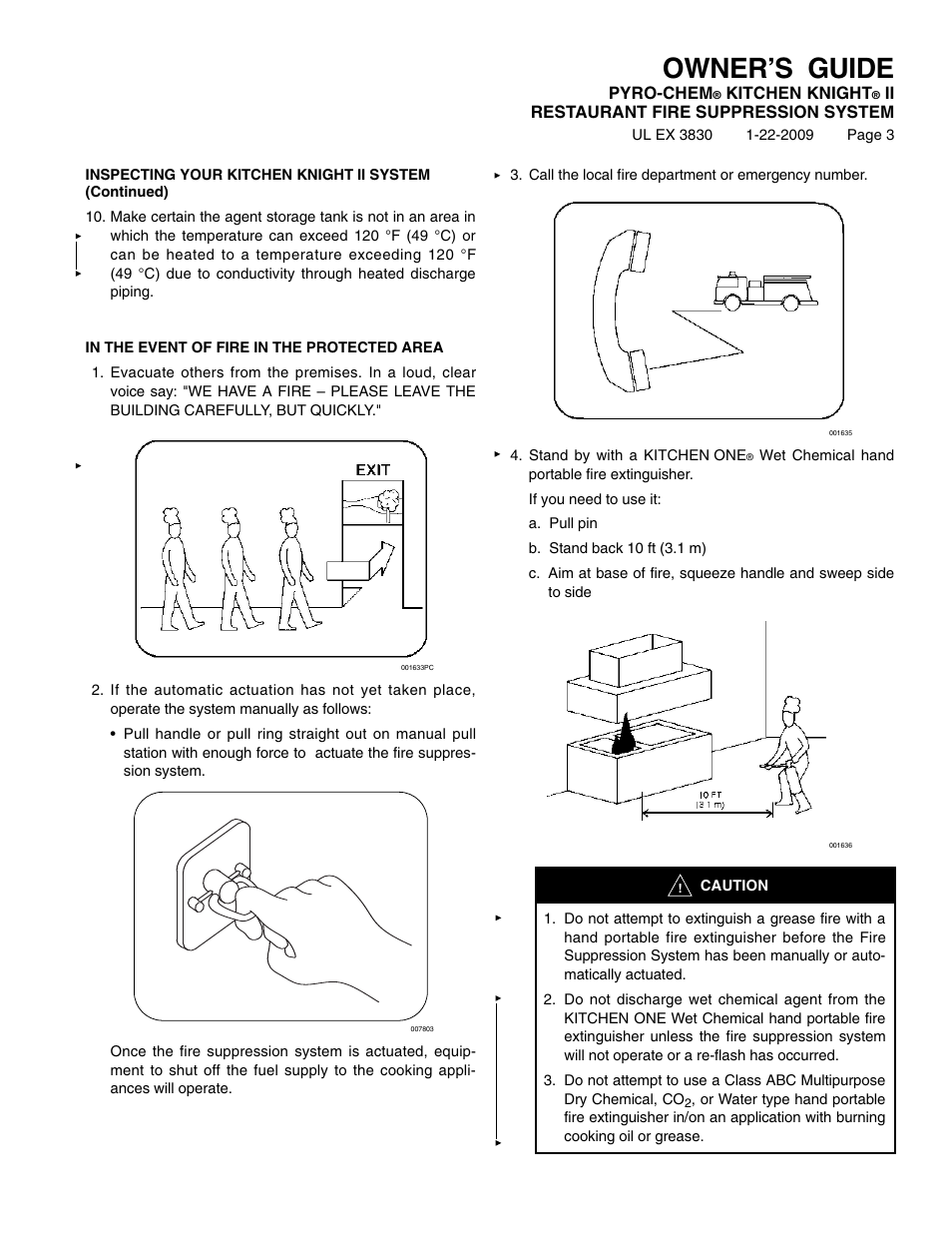 Owner’s guide | Pyro-Chem KITCHEN KNIGHT II User Manual | Page 3 / 4
