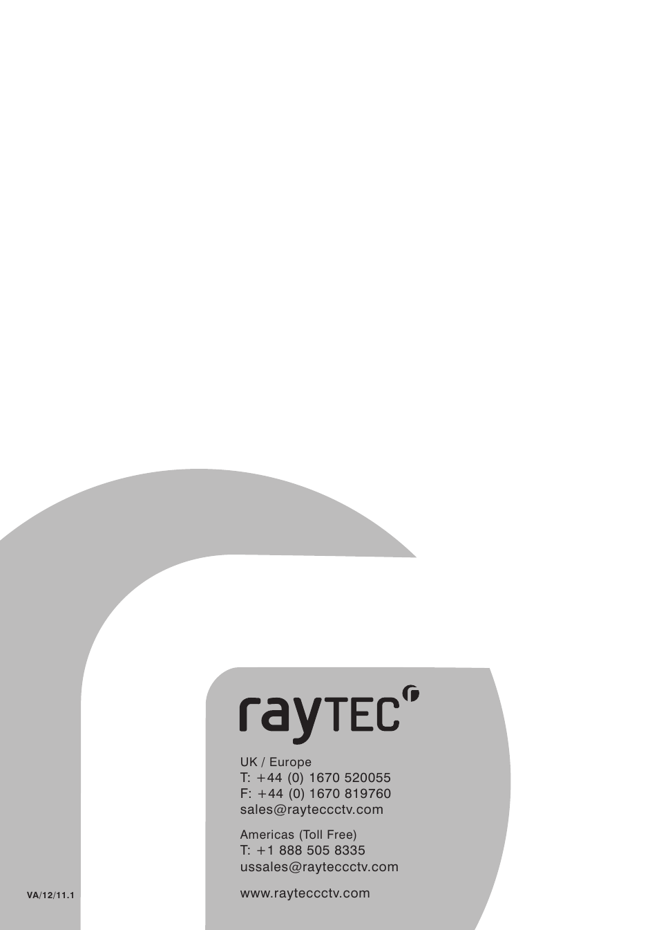 Raytec VARIO w2 User Manual | Page 12 / 12