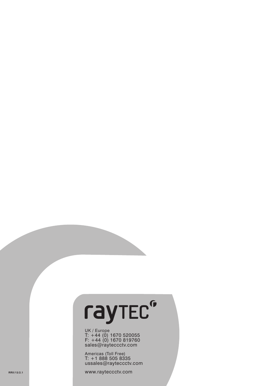 Raytec HYBRID 100 User Manual | Page 12 / 12