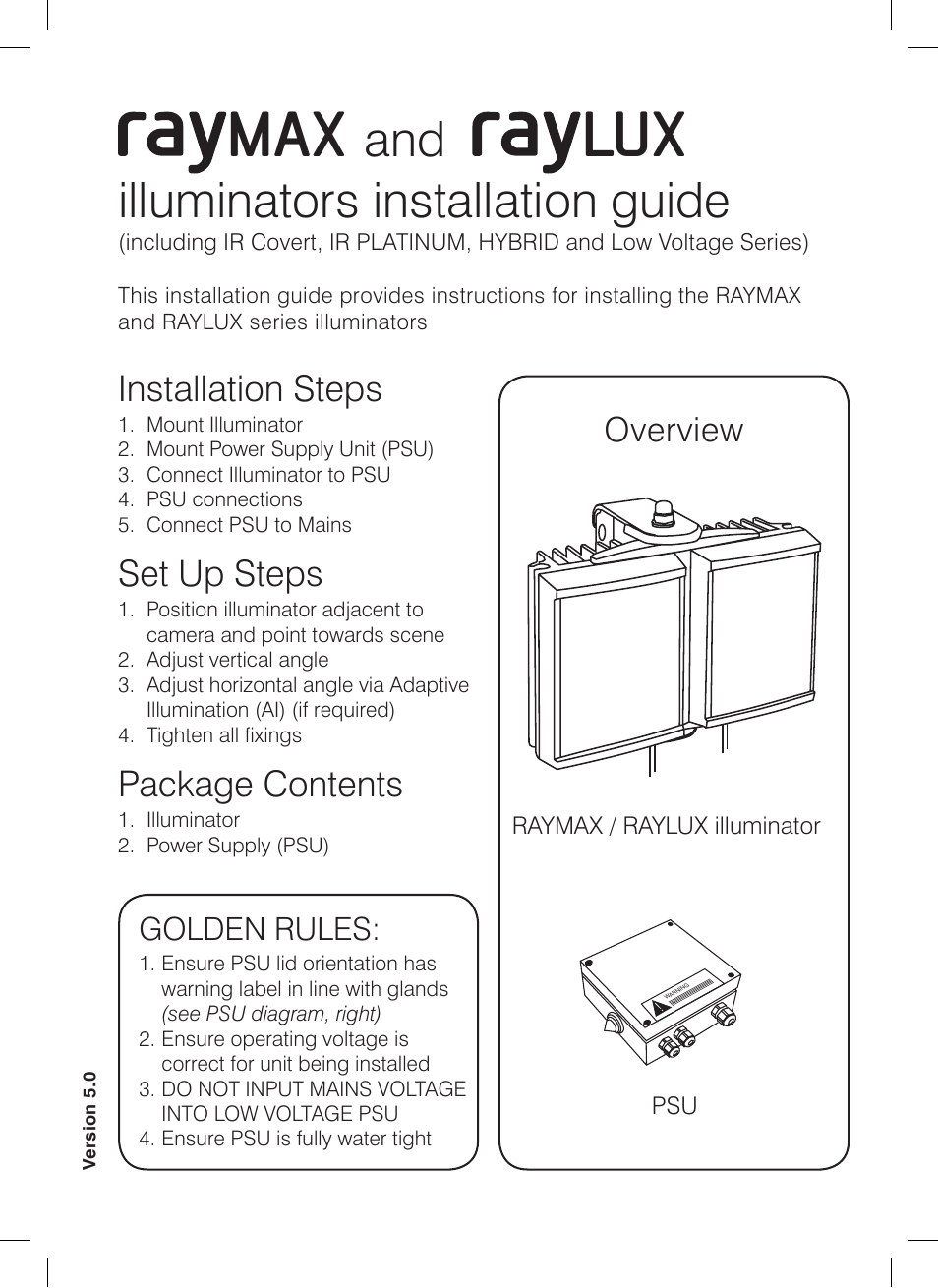 Raytec RAYMAX 300 PLATINUM User Manual | 12 pages