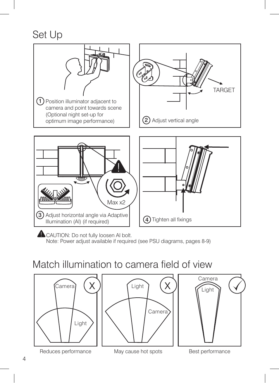 Set up, Match illumination to camera field of view | Raytec RAYMAX 300 PLATINUM User Manual | Page 4 / 12