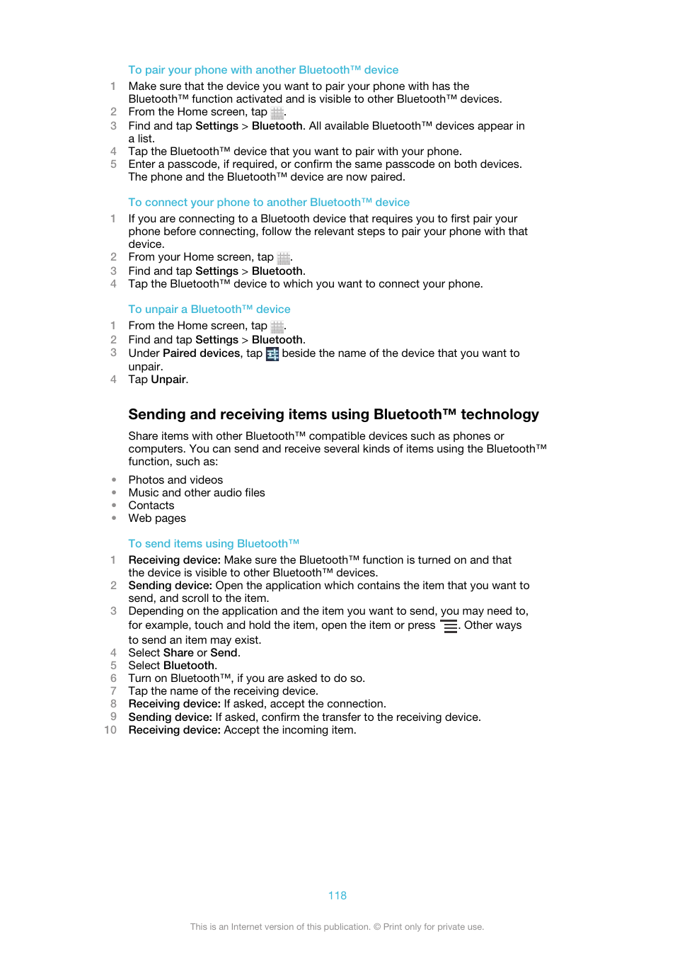 Sony Ericsson Xperia™ ion HSPA(LT28H) User Manual | Page 118 / 148