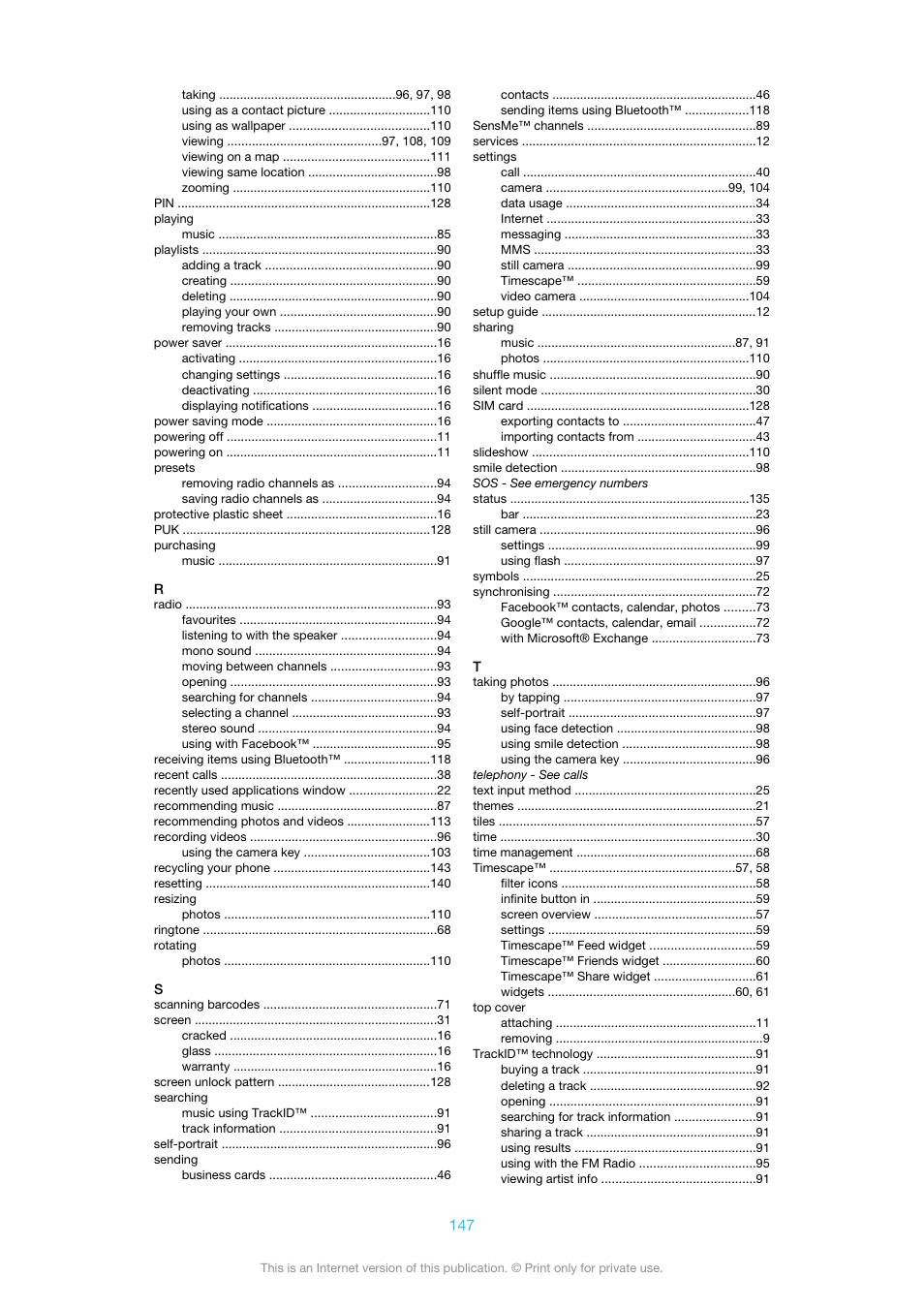 Sony Ericsson Xperia™ ion HSPA(LT28H) User Manual | Page 147 / 148