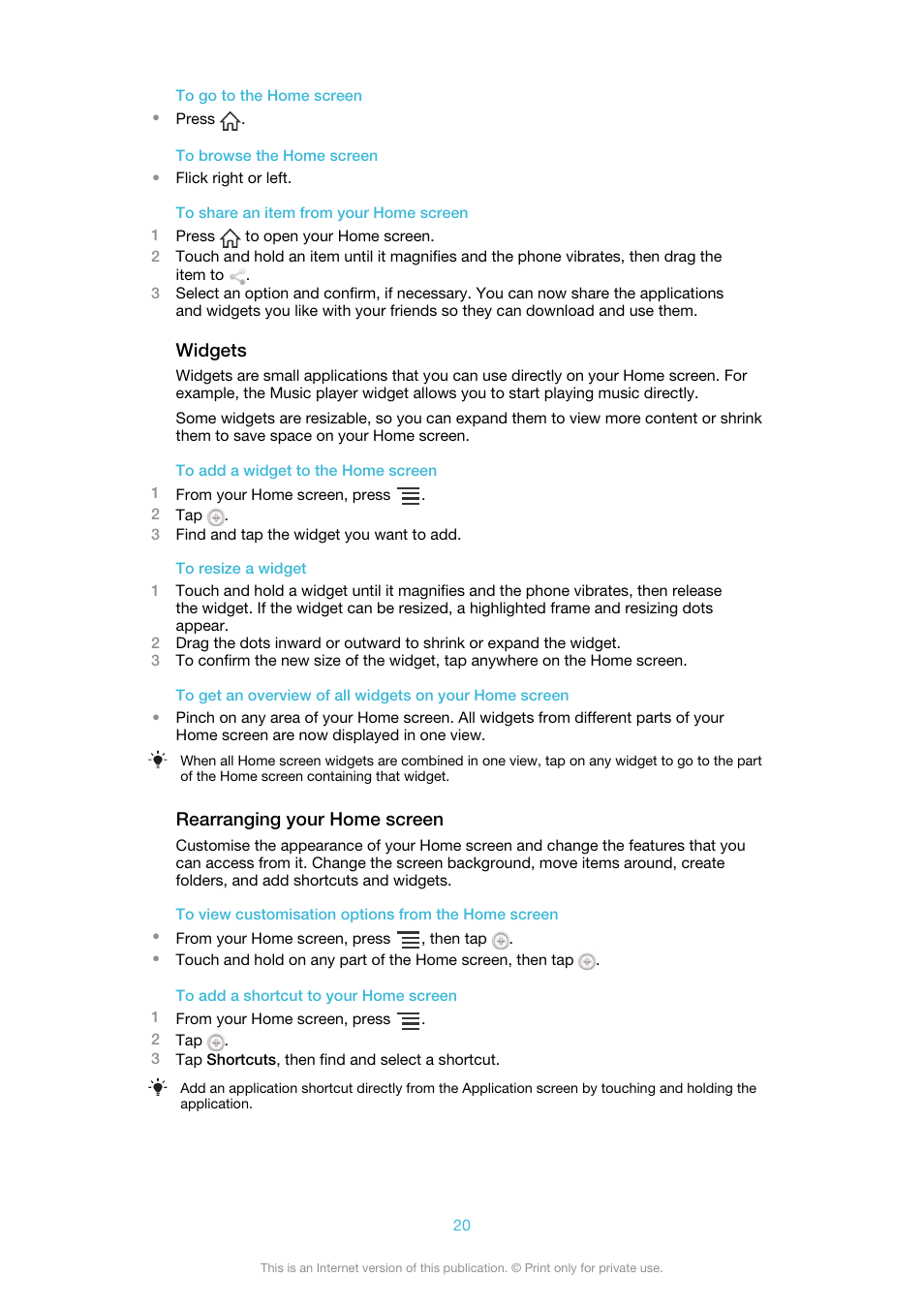 Sony Ericsson Xperia™ ion HSPA(LT28H) User Manual | Page 20 / 148