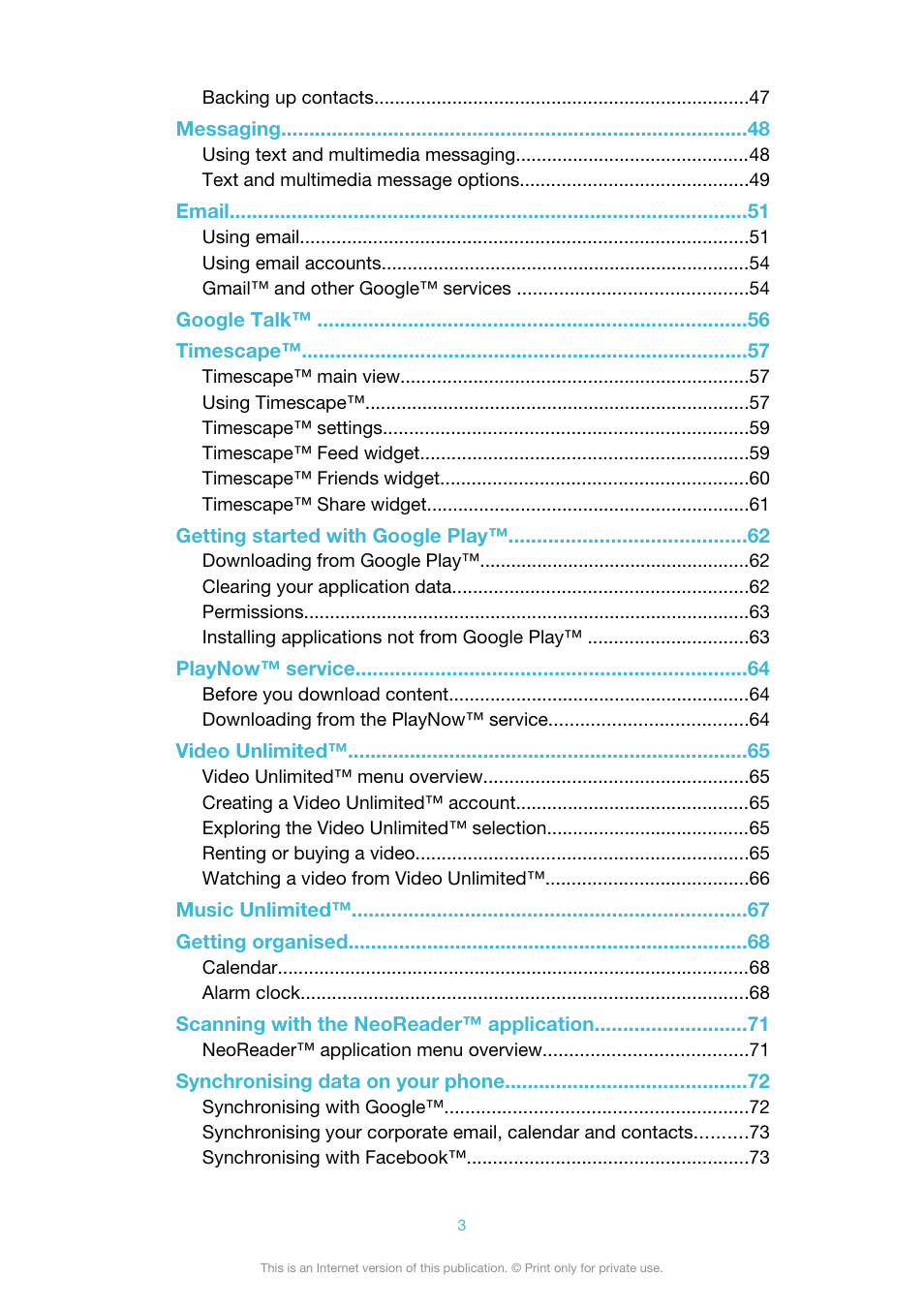 Sony Ericsson Xperia™ ion HSPA(LT28H) User Manual | Page 3 / 148