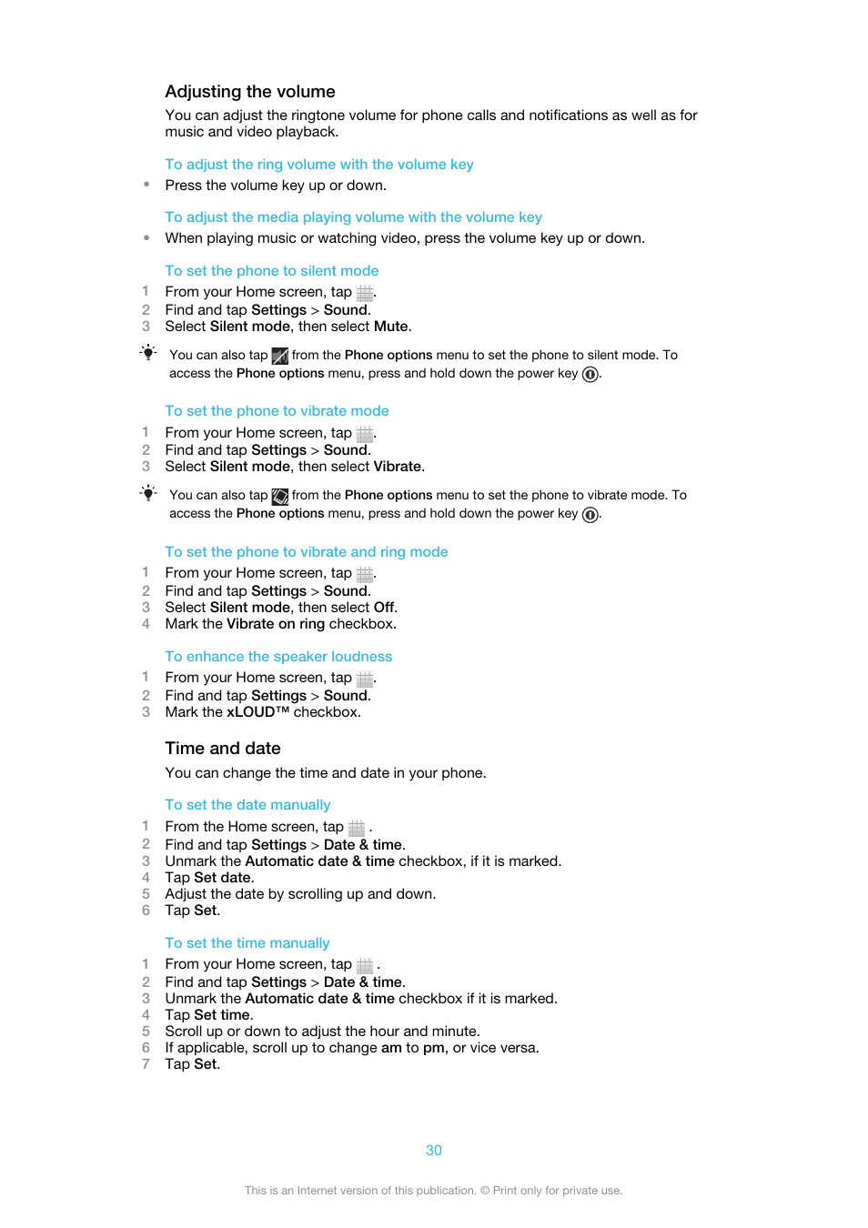 Sony Ericsson Xperia™ ion HSPA(LT28H) User Manual | Page 30 / 148