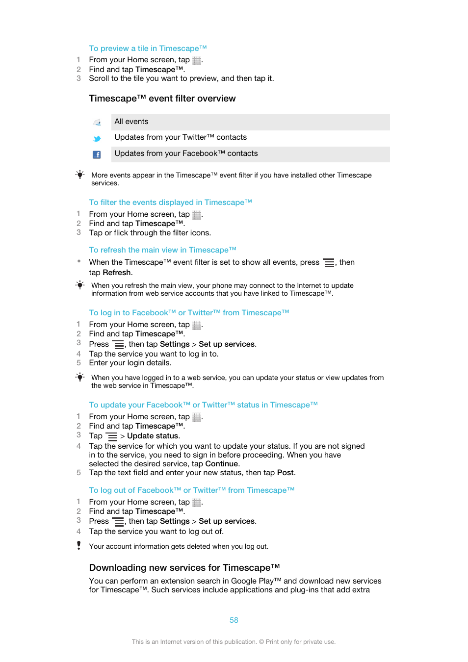 Sony Ericsson Xperia™ ion HSPA(LT28H) User Manual | Page 58 / 148