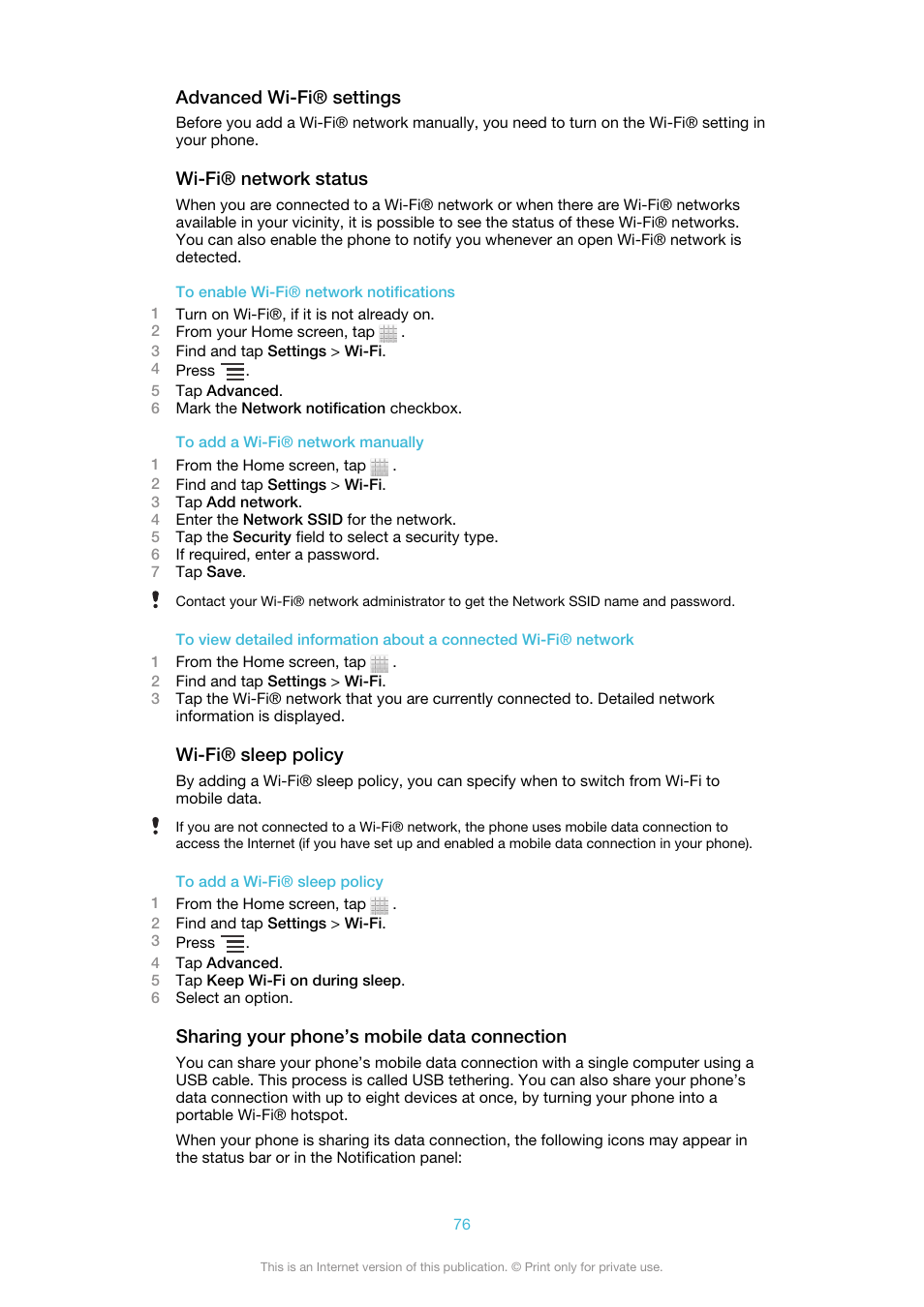 Sony Ericsson Xperia™ ion HSPA(LT28H) User Manual | Page 76 / 148