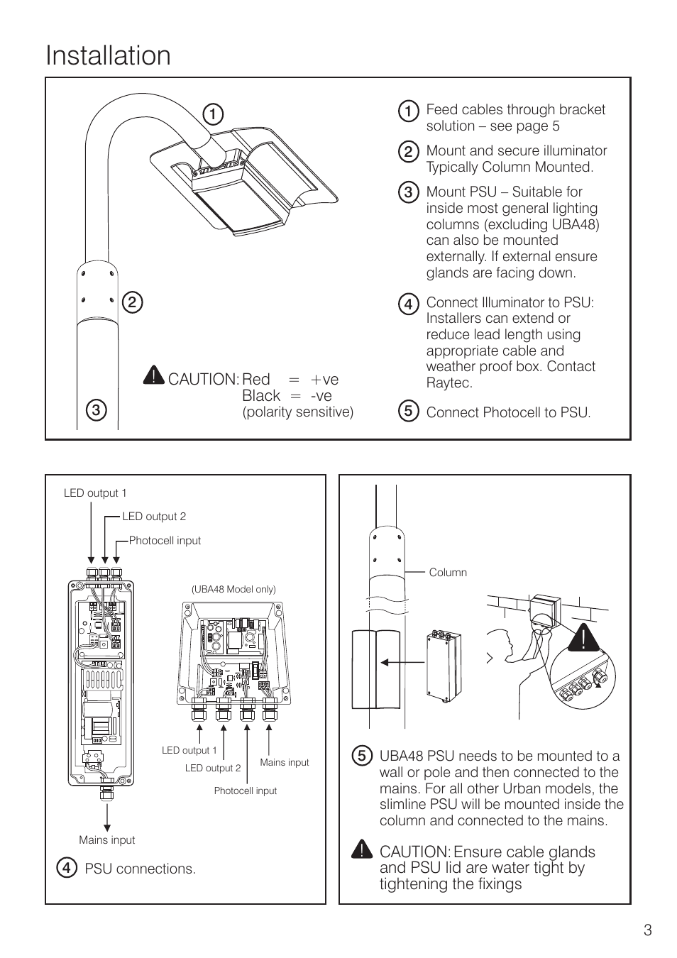 Installation | Raytec UBF16 User Manual | Page 3 / 12