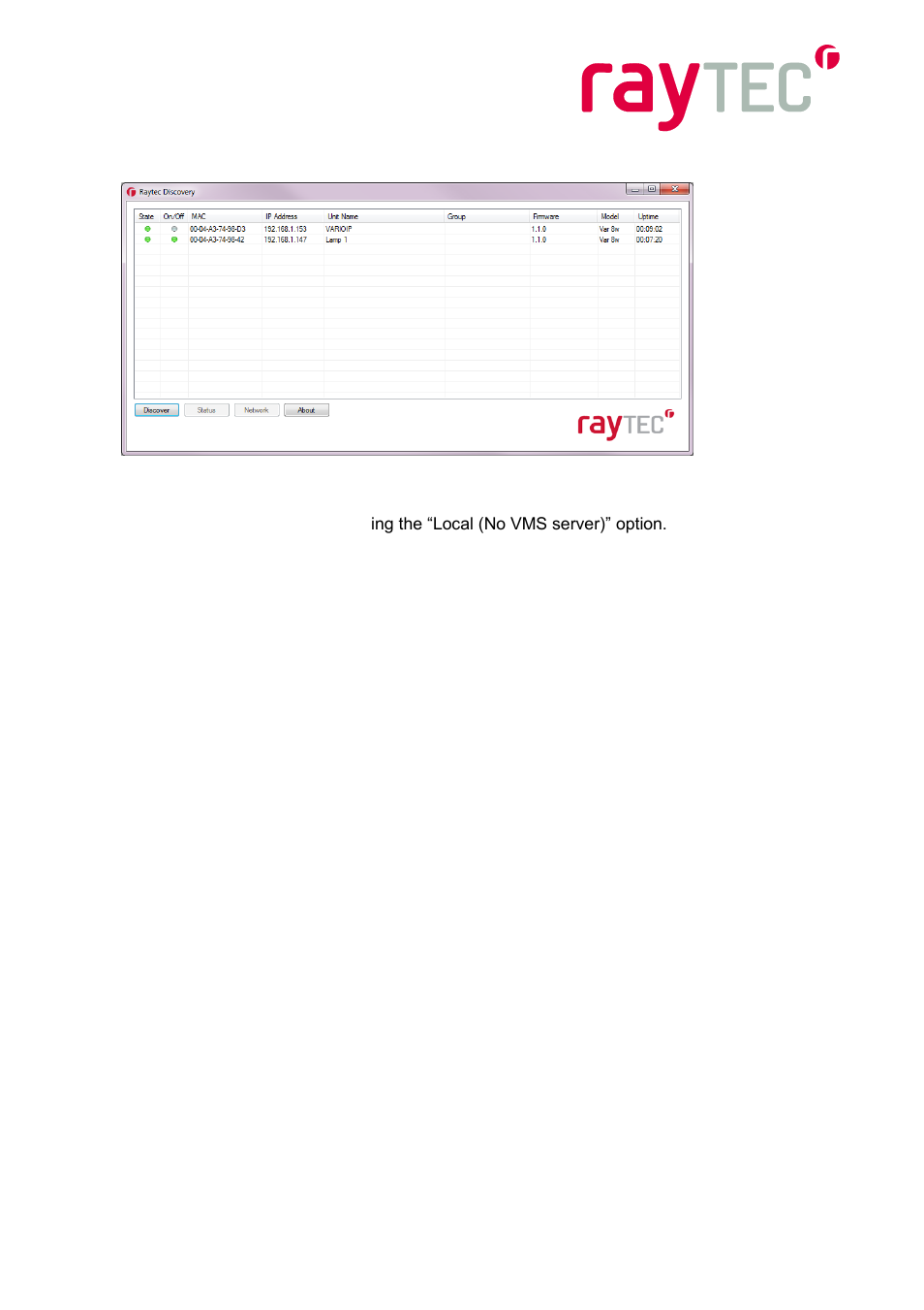 Raytec Milestone Plug-in User Manual | Page 11 / 34