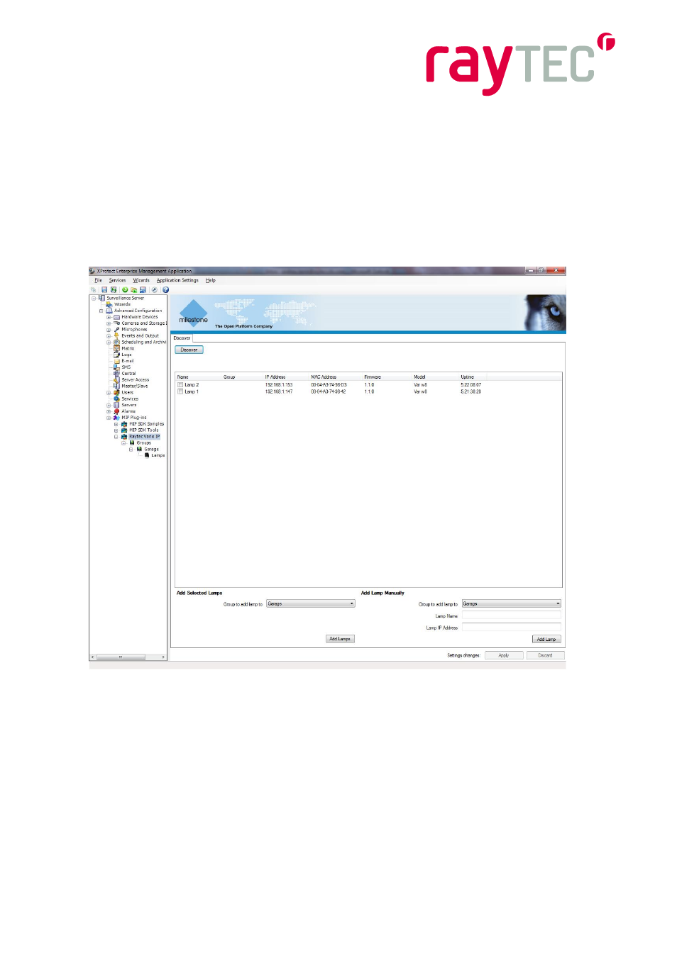 2 adding illuminators to a group | Raytec Milestone Plug-in User Manual | Page 14 / 34