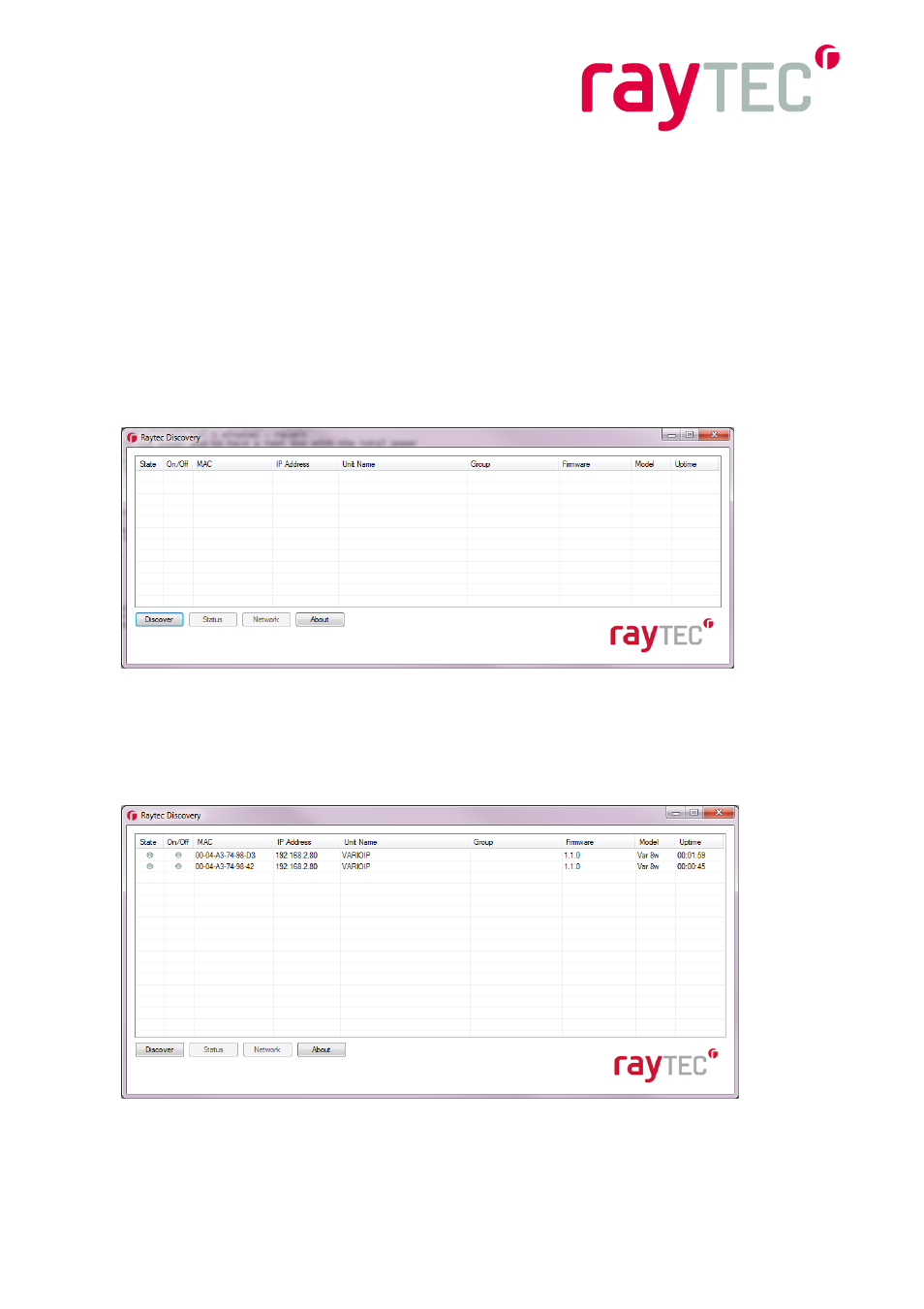 5using the raytec discovery tool | Raytec Milestone Plug-in User Manual | Page 8 / 34