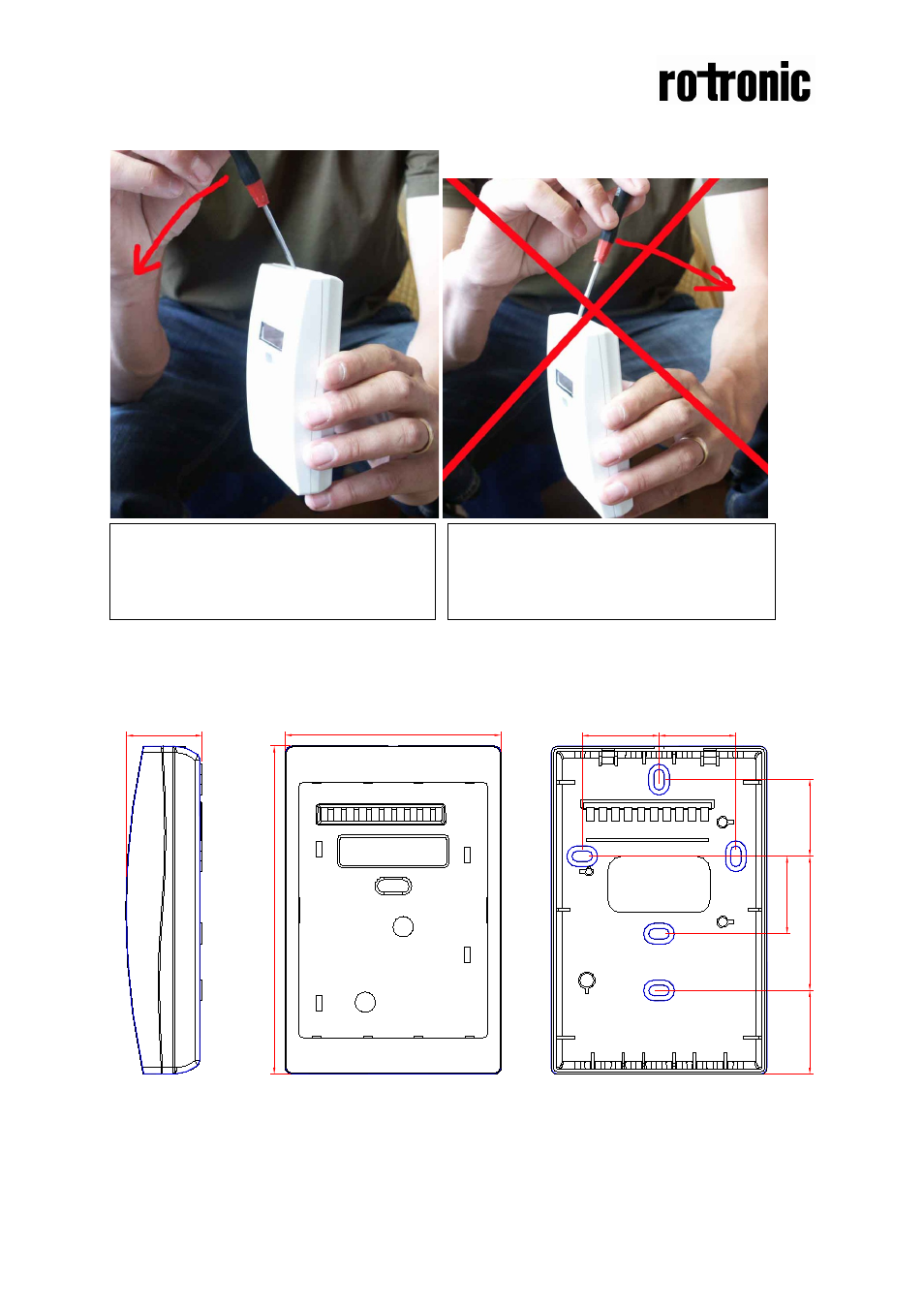 Dimensions | ROTRONIC CF3-W-US User Manual | Page 2 / 4