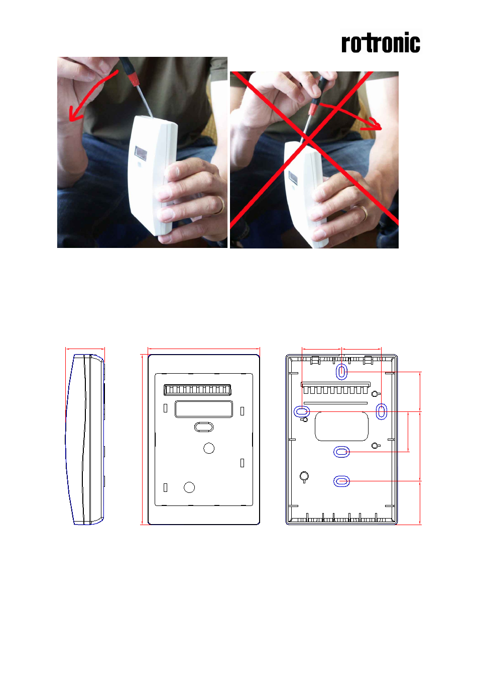 Dimensions | ROTRONIC CF3-W-US-FLI User Manual | Page 2 / 4
