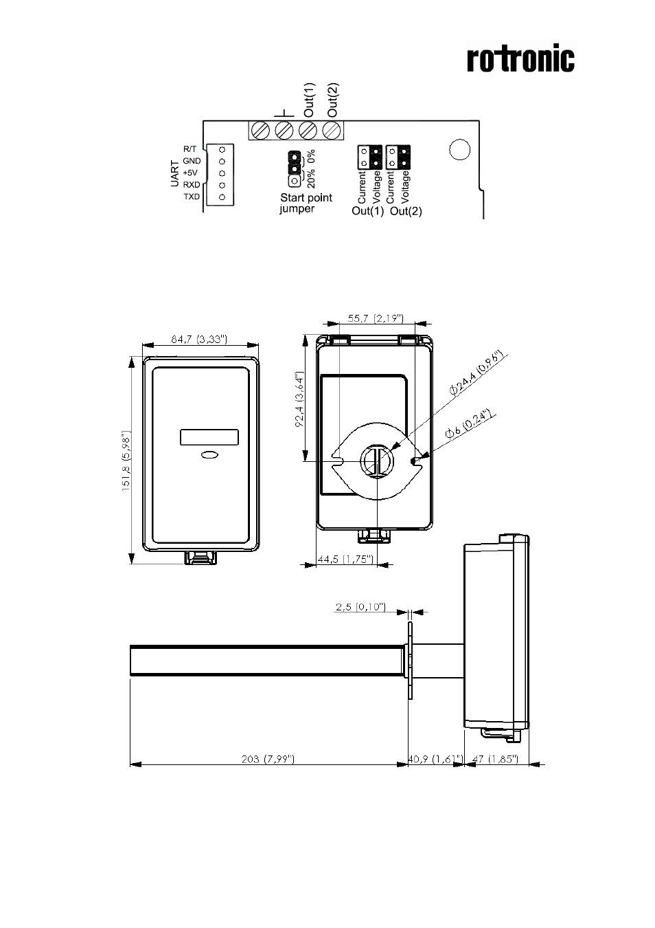 Dimensions | ROTRONIC CF5-D User Manual | Page 4 / 4