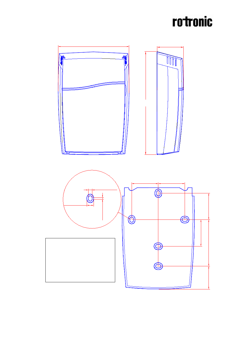 Dimensions and holes | ROTRONIC CF5-W User Manual | Page 4 / 4