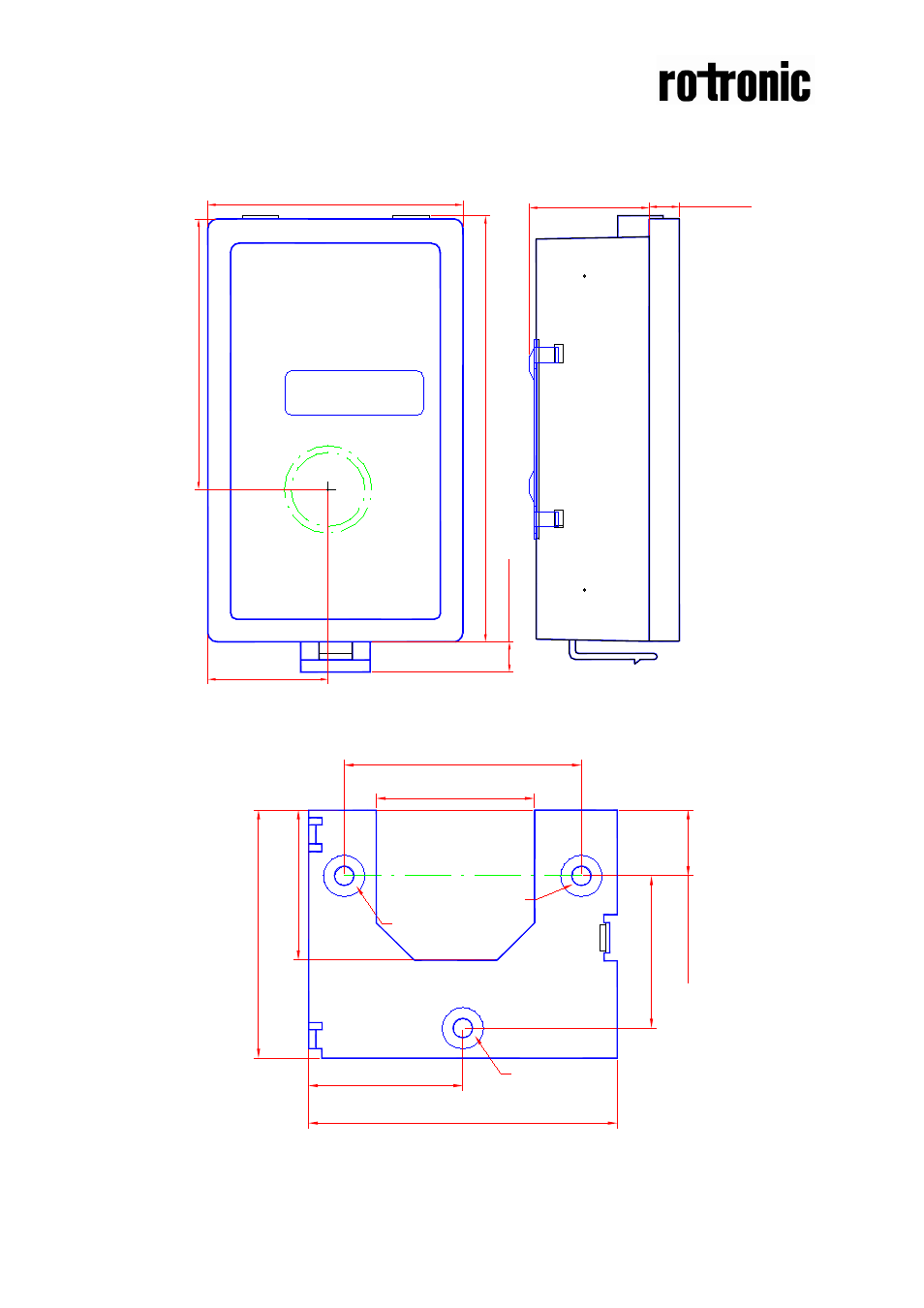 Dimensions and holes | ROTRONIC CF8-W-Disp-AL User Manual | Page 6 / 6