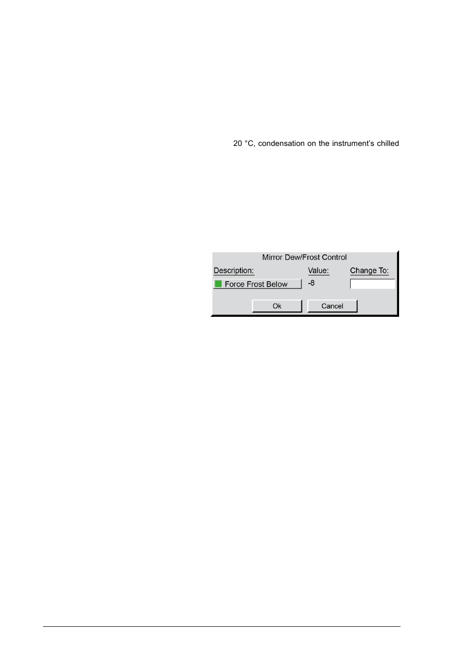 Control setup, N ‘dew / frost control’ on, 5 control setup | Dew / frost control | ROTRONIC MBW 473 User Manual | Page 24 / 53